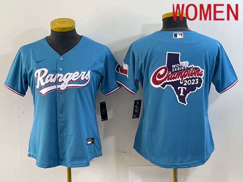 Women Texas Rangers Blank Blue Game Nike 2024 MLB Jersey style 3->women mlb jersey->Women Jersey
